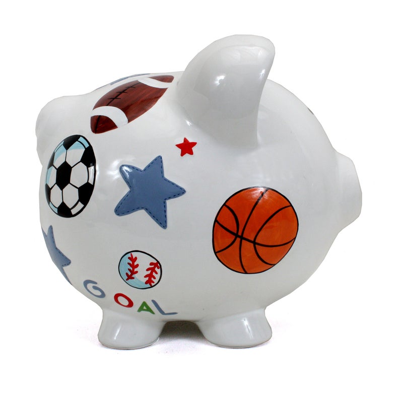 Child to Cherish Ceramic Piggy Bank for Boys, Sports - Image 2